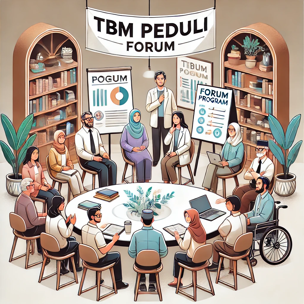 DALL·E 2024-11-03 15.36.01 - An elegant illustration representing a forum program called TBM Peduli. The scene features a group of diverse adults in a meeting room with a round ta DALL·E 2024-11-03 15.36.01 - An elegant illustration representing a forum program called TBM Peduli. The scene features a group of diverse adults in a meeting room with a round ta